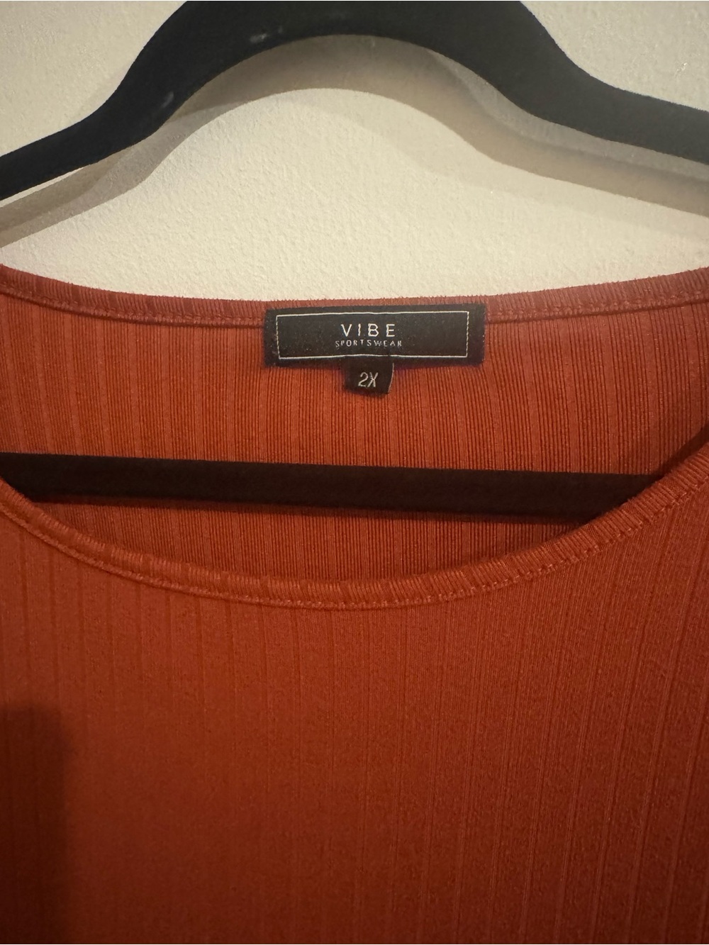 Vibe Ribbed Babydoll Dress in Terracotta - Picture 3 of 4